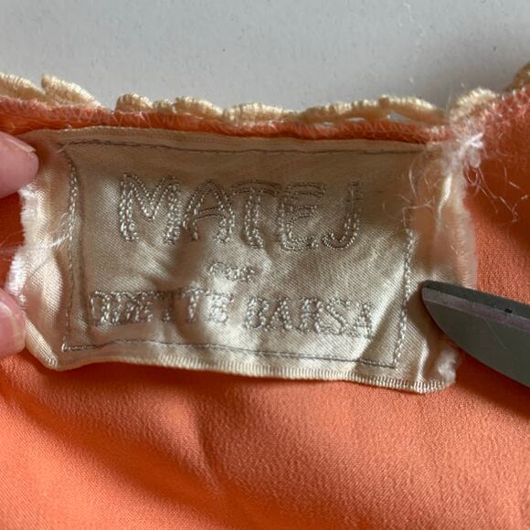 MATEJ ODETTE BARSA Nightgown MED Vintage Sleeveless Tie Front Accordion Skirt - Picture 9 of 12